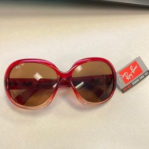 New Ray-ban Jackie OHH. Transparent red with lighter shade bottom rim
